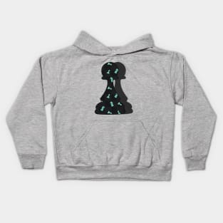 Сhess piece - pawn - black and blue colors pattern Kids Hoodie